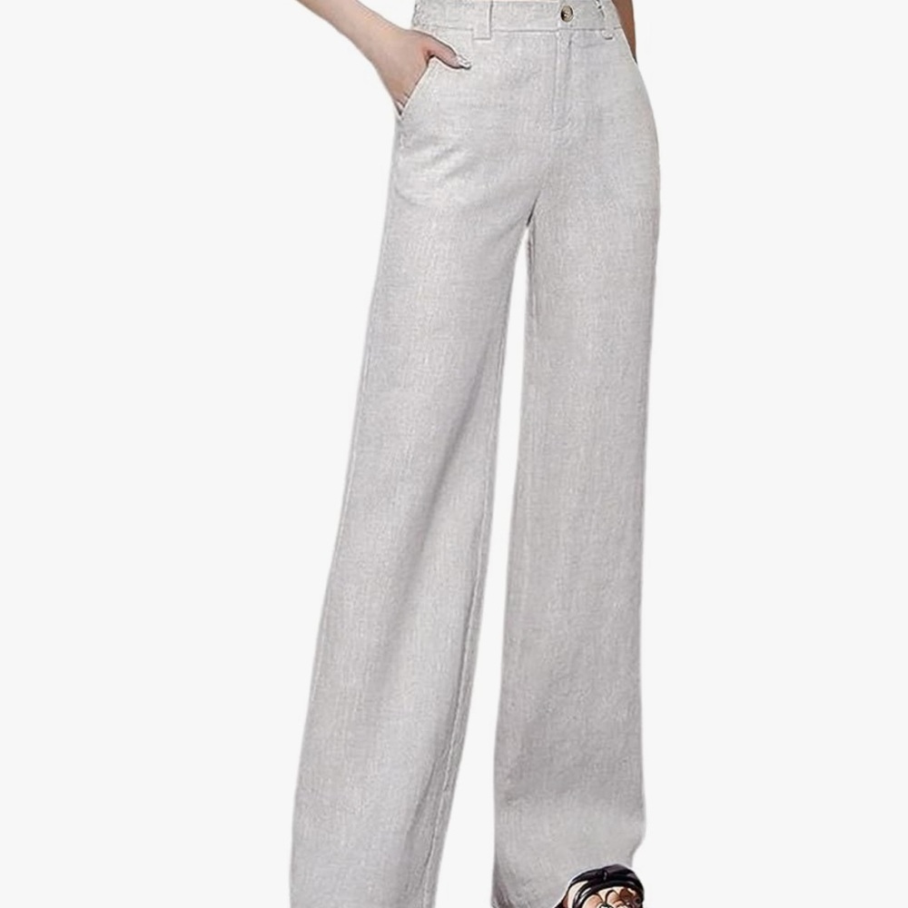 Chic Womens Casual High Waisted Wide Leg Pants